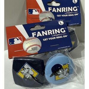 Fanring Foamheads Souvenir Tampa Bay Rays Baseball 4 Ring LOT Unisex Size Large